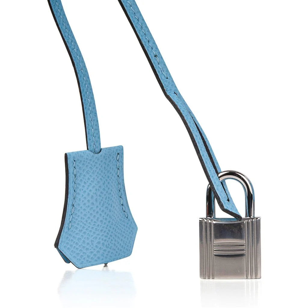 Blue Celeste Epsom Palladium Hardware New Bag
