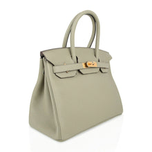 Load image into Gallery viewer, Sage (Sauge) Clemence Leather Gold Hardware Bag