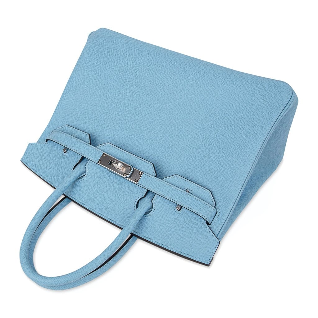 Blue Celeste Epsom Palladium Hardware New Bag