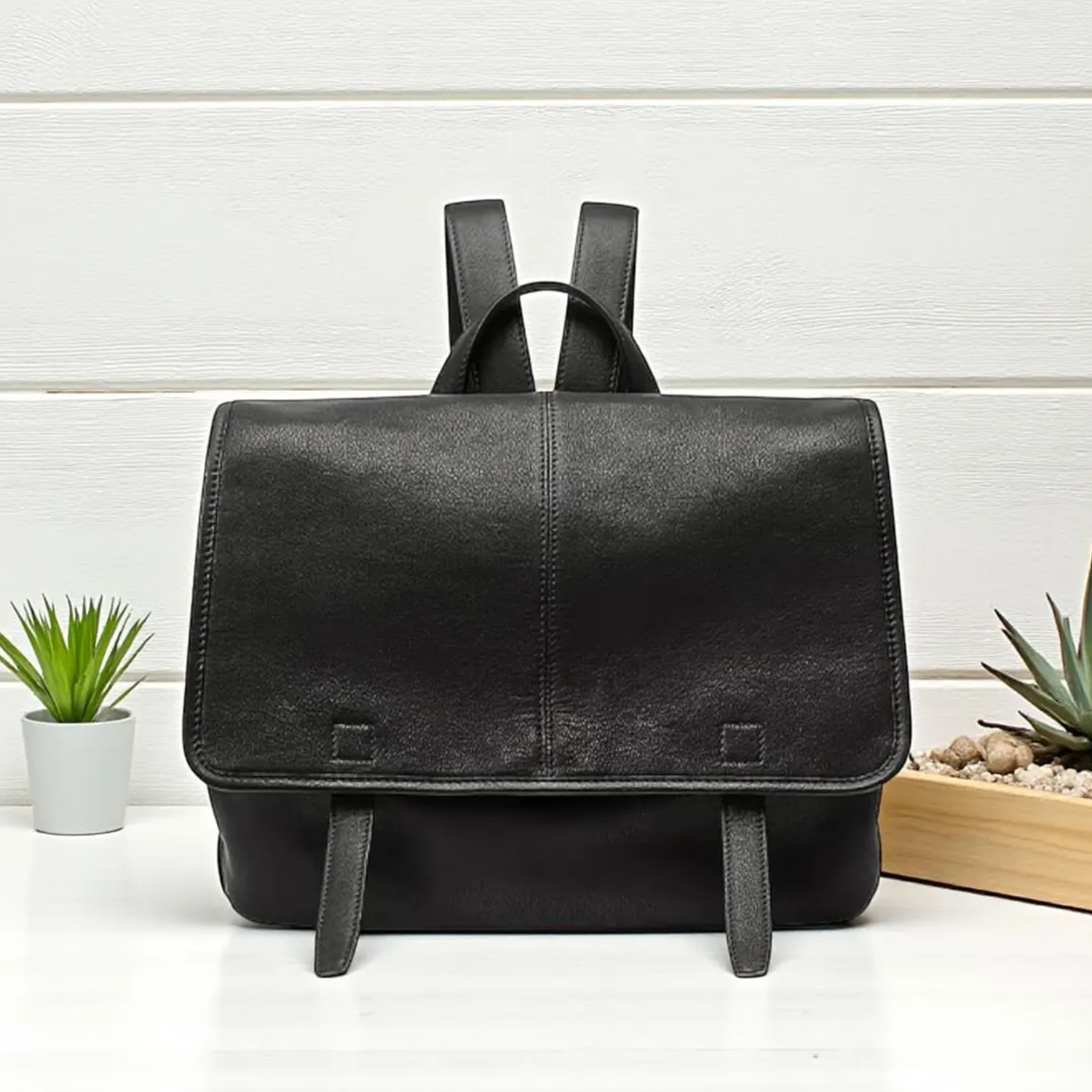 Flap Mini Backpack With Hidden Magnetic Fastener, Dual Rear Shoulder Straps And Detachable Side Convertible Carry Straps