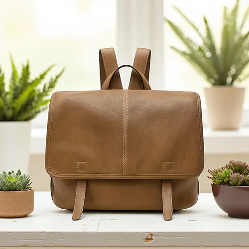 Flap Mini Backpack With Hidden Magnetic Fastener, Dual Rear Shoulder Straps And Detachable Side Convertible Carry Straps