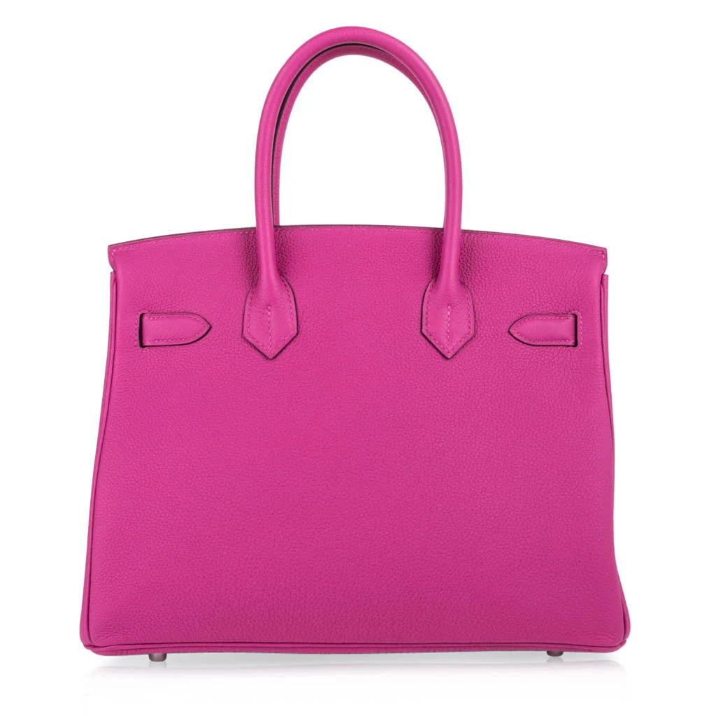 Rose Pourpre Pink Togo Palladium Hardware Bag